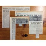 1958 Red Star v Manchester United Football Cuttings: Original cuttings from the match in