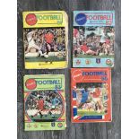 Panini Football Sticker Card Albums: 81 + 86 complete, 82 has 1 missing and 83 has 3 missing. Albums