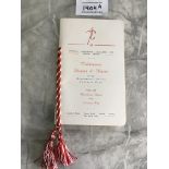 1963 Manchester United FA Cup Final Football Menu: Issued by Manchester United for the dinner at the