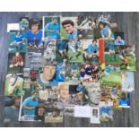 Manchester City Signed Football Items: Includes signed magazine pictures, white cards from the 60s