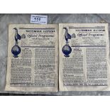 1950 FA Cup Semi Final Football Programmes: Chelsea v Arsenal 18/3 with creasing plus replay 4