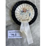 Bobby Moore Signed England Football Rosette: Superb item from the Remfry family who were stadium