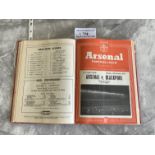 53/54 Arsenal Bound Volume Of Home Football Programmes: All 21 league matches, two FA Cup, Charity