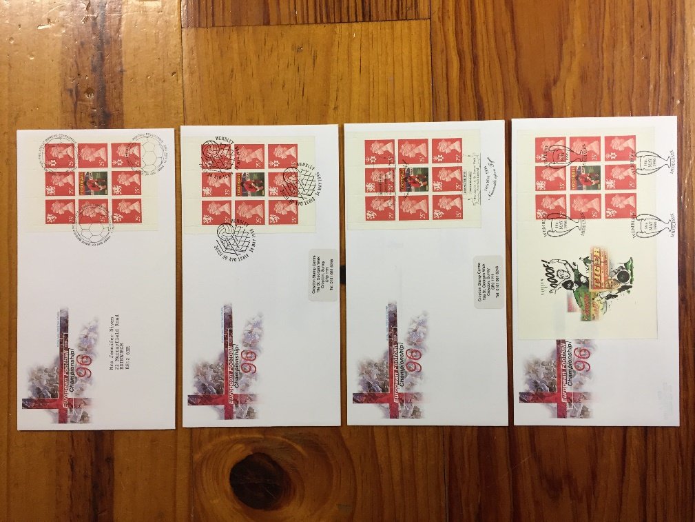 George Best First Day Covers: Royal Mail European Championship 1996. George Best stamp on each