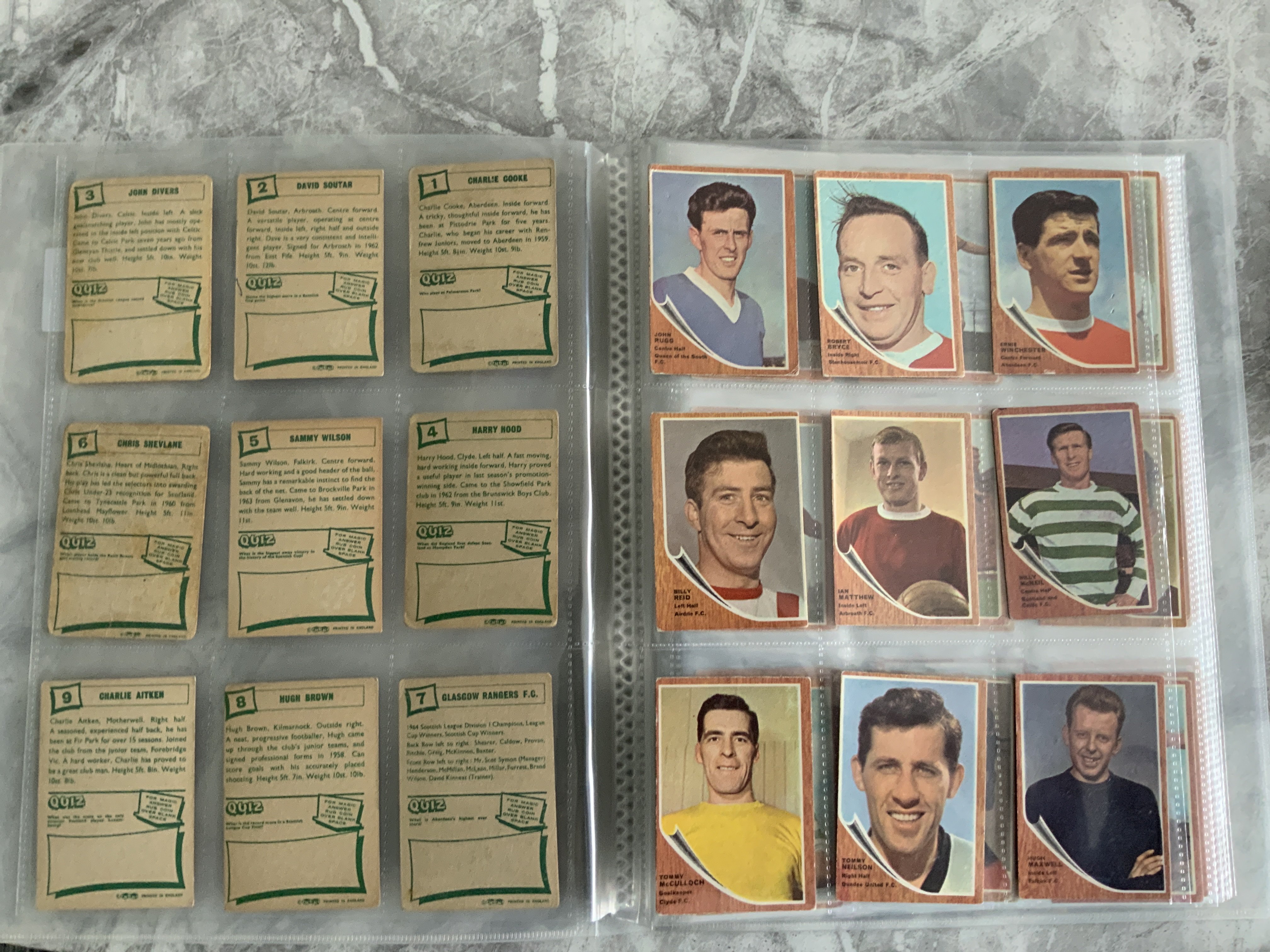 A+BC Football Card Sets: 1964 Scottish Quiz green back 1-81 with 4 missing in mixed conditions. Both