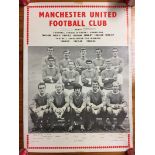 67/68 Manchester United Football Poster: 84 x 46 cm team group with honours above and players