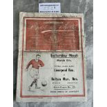 37/38 Liverpool v Wolves Football Programme: First division match now in fair condition after