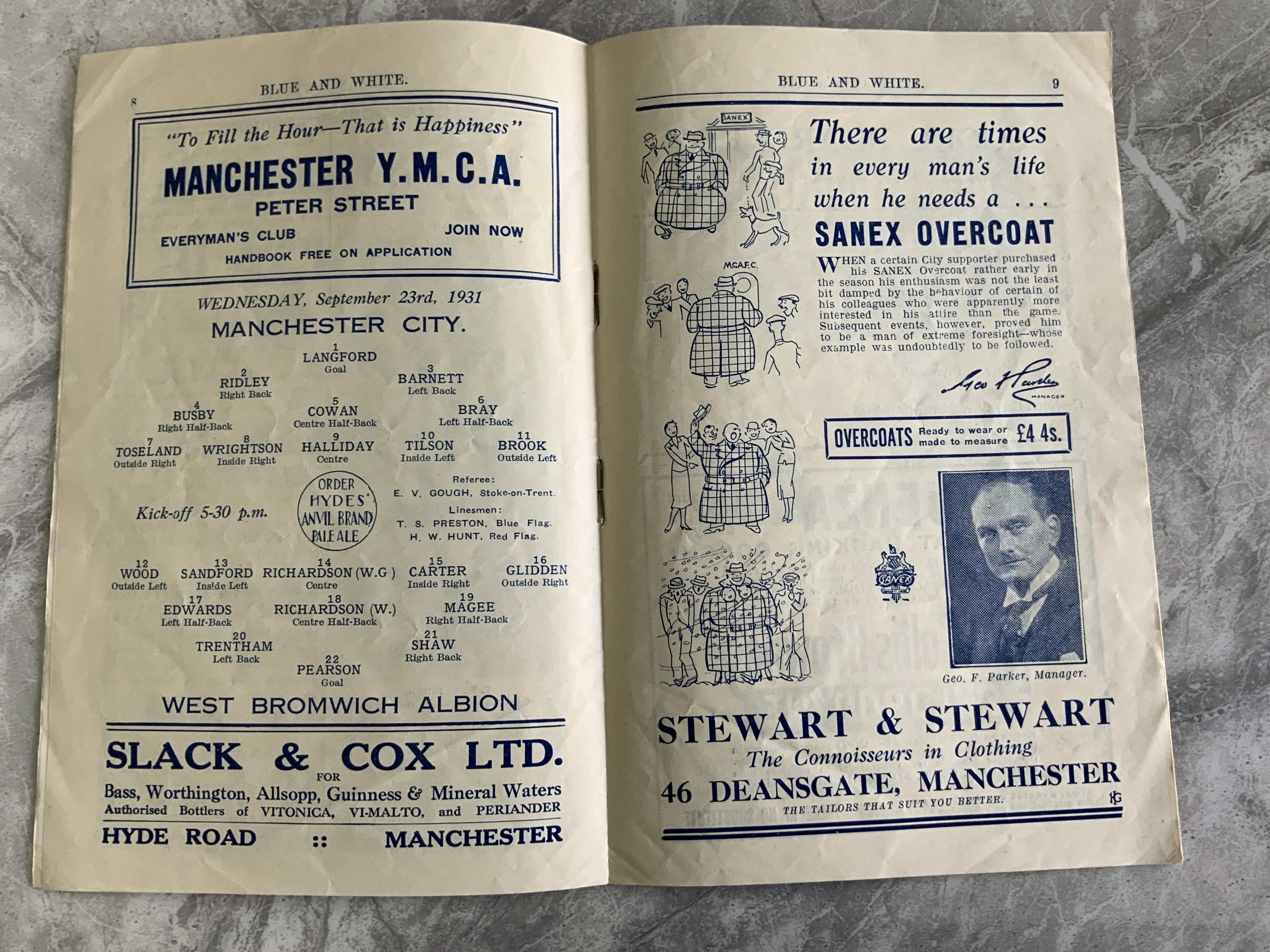 31/32 Manchester City v West Brom Football Programme: Very good condition with no team changes. - Image 2 of 2