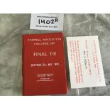 Manchester United 1963 FA Cup Final Official Party Itinerary: Official touring party hardback red