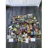 Derby County Signed Football Items: Includes signed magazine pictures, white cards from the 60s