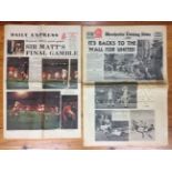 1969 Manchester United Football Newspapers: Manchester Evening News + Daily Express papers feature