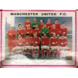 66/67 Manchester United Colour Football Poster: Measuring 45 x 33 cm in full colour with names