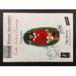 George Best Tribute Signed Dinner Menu: Football Writers Association Gala Tribute Evening in 2000.