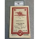 1948 Charity Shield Football Programme: Arsenal v Manchester United in very good condition with team