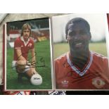 Manchester United Signed Football Photos: 12 x 8 inch colour photos of Stepney Anderson Stapleton