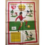 George Best Giant Tea Cloth: Measuring 54cm x 77cm featuring George Best in action for Manchester