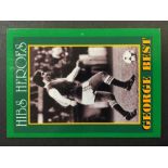 Rare George Best Hibernian Football Card: Jim Hossack trade card of Hibs Heroes George Best. This