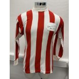 Match Issued Stoke City Stanley Matthews Testimonial Shirt: Long sleeve number 15 red and white