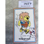 Gordon Banks 1966 Signed World Cup Willie Postcard: Original 55 year old postcard with 4d England