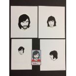 George Best 1998 Match Day Legends Football Cards Artwork: Four one off black and white head and