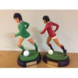 George Best Football Figures: Two Elizabeth Grace Figurines. Bestie Hero of 68 Manchester United and