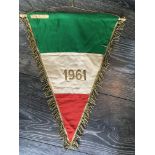 1961 Torino v Manchester United Exchange Pennant: Exchanged on the pitch before the friendly in