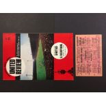 67/68 Manchester United v Liverpool Football Programme + Unused Ticket: Programme and ticket dated 6