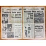 1969 Manchester United v Rapid Vienna Newspapers: Features their matches against Rapid Vienna in the