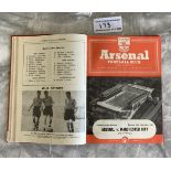 54/55 Arsenal Bound Volume Of Football Programmes: All 21 league matches and one FA Cup. Arsenal