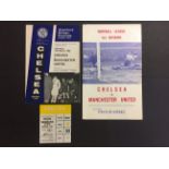 65/66 Chelsea v Manchester United Football Programmes + TIcket: Official and pirate programmes