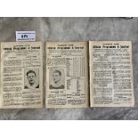 Pre War Cardiff City v West Ham Football Programmes: All ex bound without covers for League games