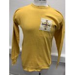 Harry Gregg Northern Ireland Match Worn Football Shirt: Mustard long sleeve Umbro shirt from the