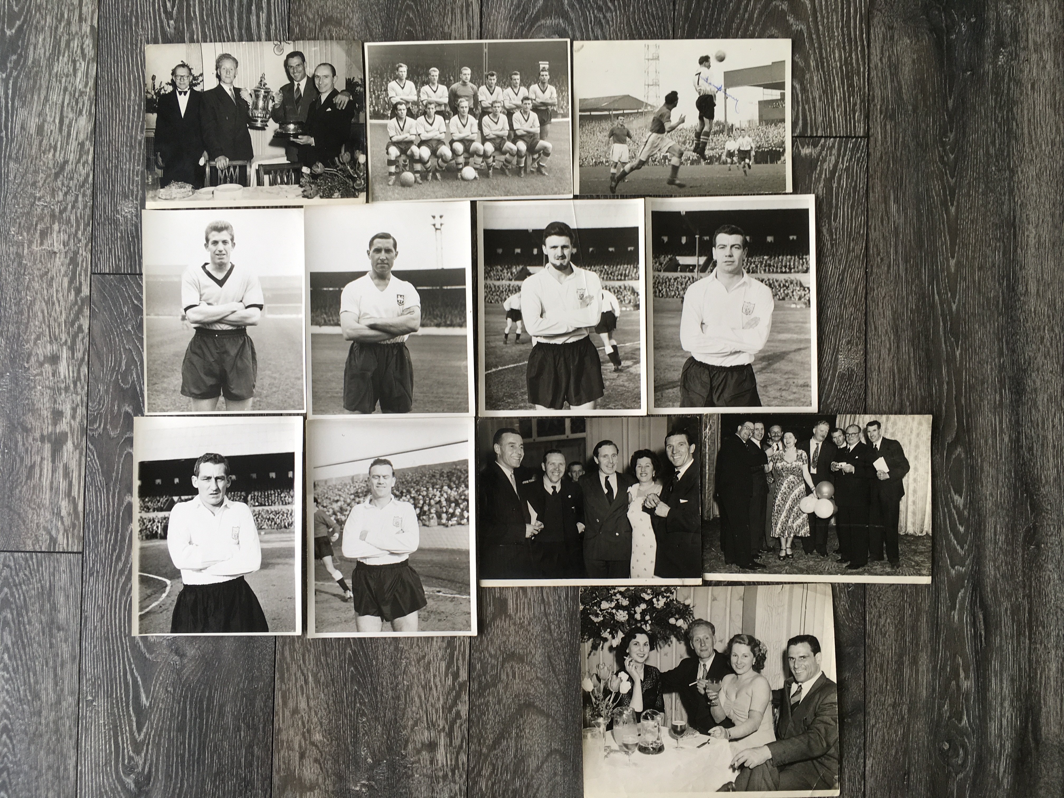 1950s Football Press Photos: Includes Hill Bentley Haynes Langley of Fulham, Wolves team group,