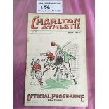 36/37 Charlton v Arsenal Football Programme: Fair with score on team page inside. Staple has