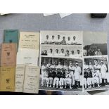 Old Camdenians Football + Cricket Memorabilia: Vast quantity of fixture lists menus press photos