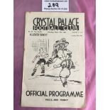 40/41 Crystal Palace v Aldershot Football Programme: London War Cup 4 pager dated 14 4 2941 in