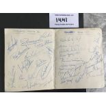 1956 England Youth v Hungary Youth Fully Signed Football Menu: Back of menu dated 23 10 1956 is