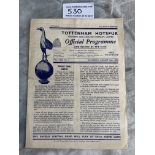 1950 Tottenham Public Trial Football Programme: Whites v Reds dated 12 8 1950 from the