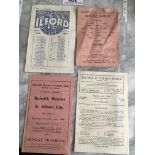 1930s + 1940s Non League Football Programmes: 36/37 Dulwich Hamlet v St Albans, 45/46 Ilford