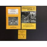 68/69 Watford v Manchester United Football Memorabilia: Includes official and pirate programme +