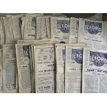 1950s Ilford Home Football Programmes: From 53/54 to 59/60 in good condition to include Essex Senior