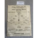 1951 Arsenal Practice Match Football Programme: Single sheet dated 4 8 1951. Team changes folding
