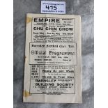 34/35 Barnsley v West Ham Football Programme: League match dated 10 11 1934. Couple of ex tape marks