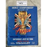 1966 World Cup Final Programme: England v West Germany original programme in fair condition with