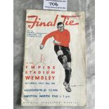 1938 FA Cup Final Football Programme: Huddersfield Town v Preston North End. Fair condition after