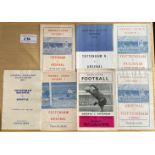 Tottenham v Arsenal Pirate Football Programmes: All different in good condition to include a