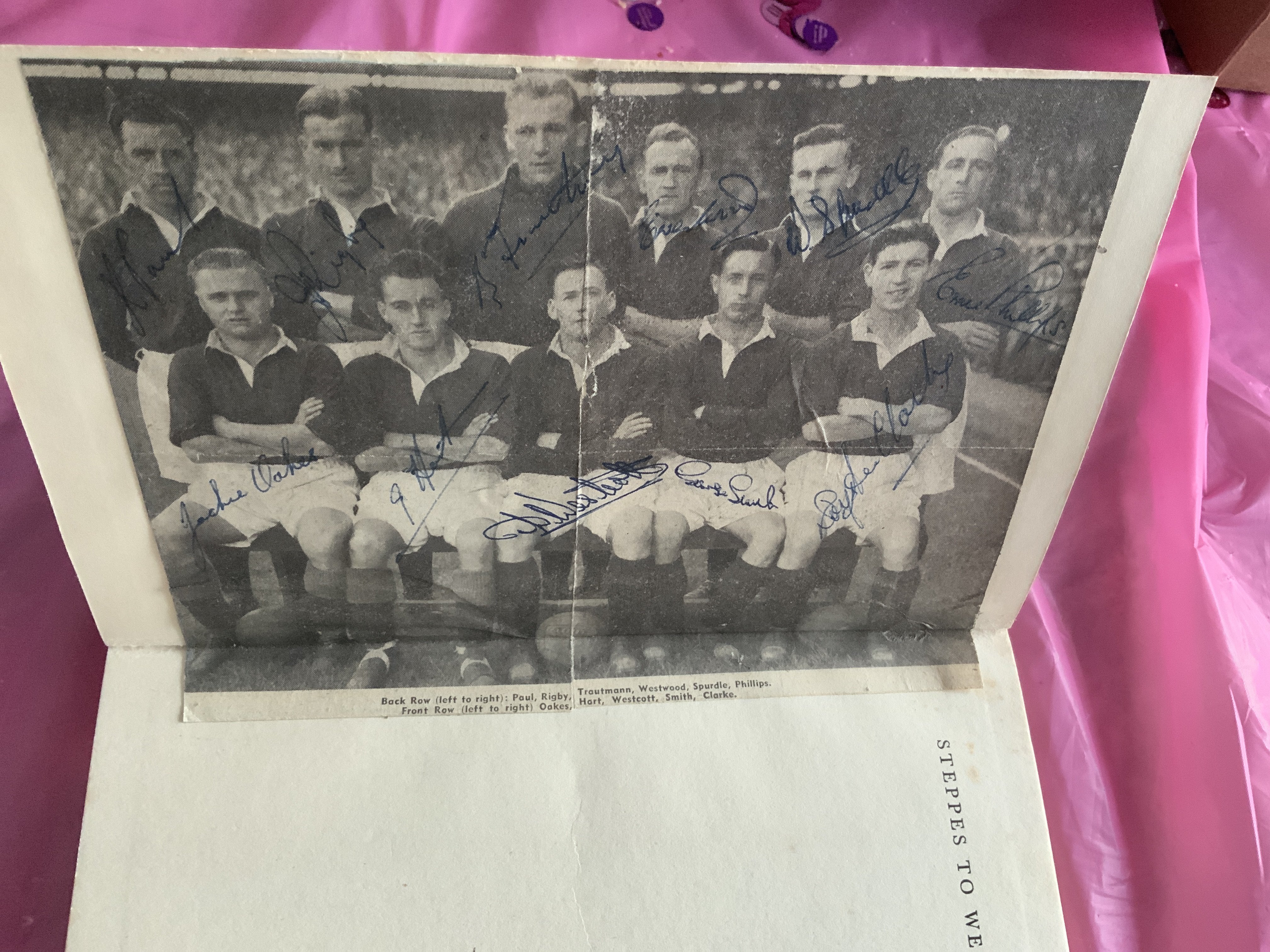 Bert Trautmann Manchester City Signed Football Book: 1956 autobiography Steppes To Wembley with - Image 2 of 2