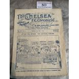 1919/1920 Chelsea v West Brom Football Programme: Good condition with no team changes. Tiny mark