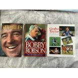 England Manager Signed Football Books: Graham Taylor Bobby Robson and Terry Venables all signed