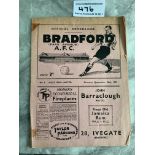 33/34 Bradford Park Avenue v West Ham Football Programme: League match dated 30 9 1933. Couple of ex